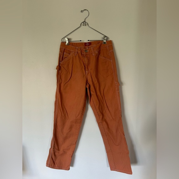 Dickies Straight Leg Contrast Stitching Jeans Burnt Orange 28 - Picture 3 of 10